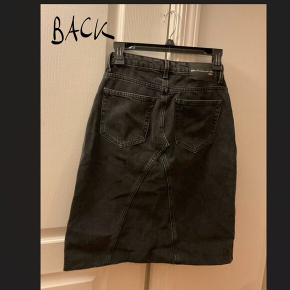 ONLY black denim medium length denim skirt A-line XS - Picture 2 of 3